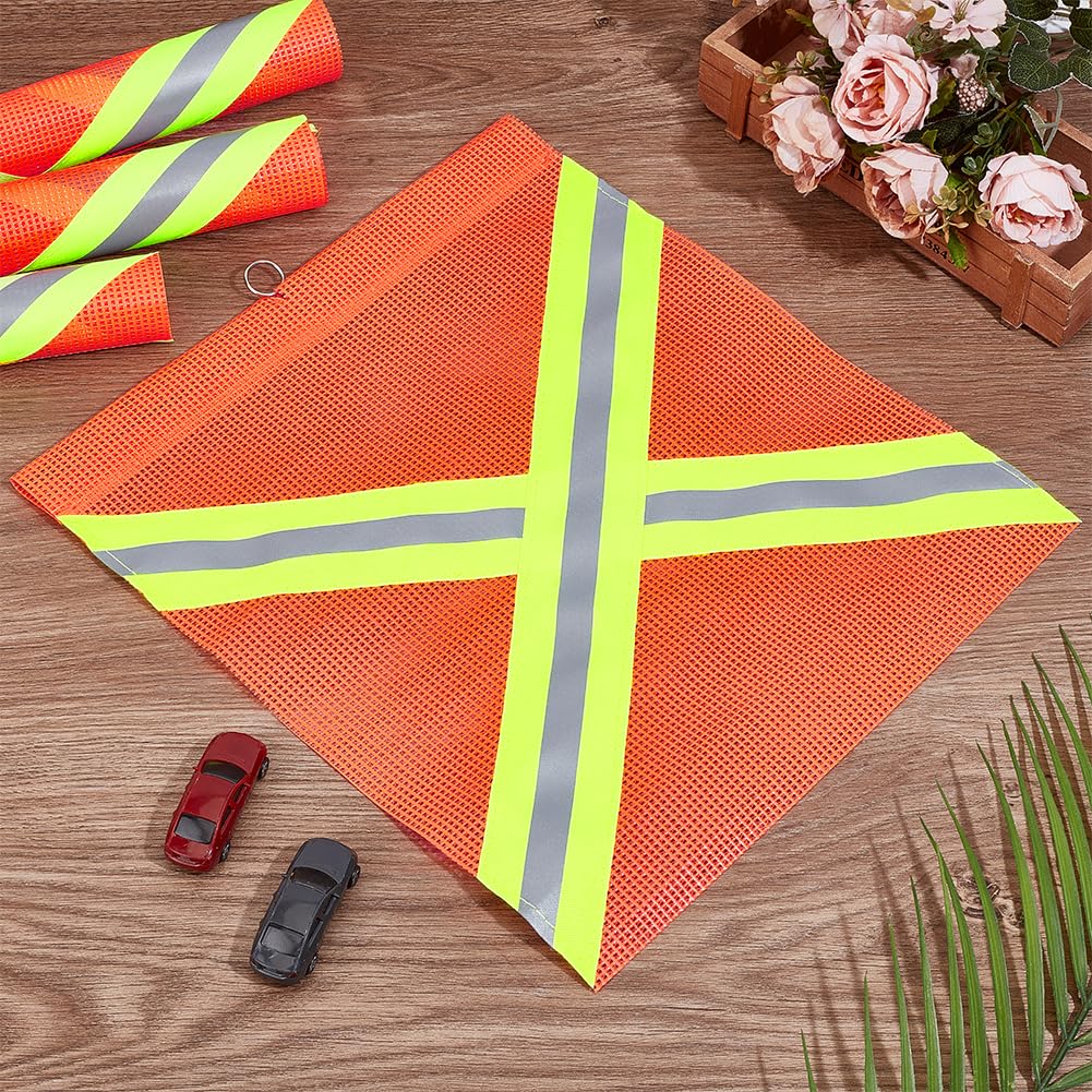 BENECREAT 4 pz Bandiere di Sicurezza Riflettenti 34x30cm per Traino Rimorchi