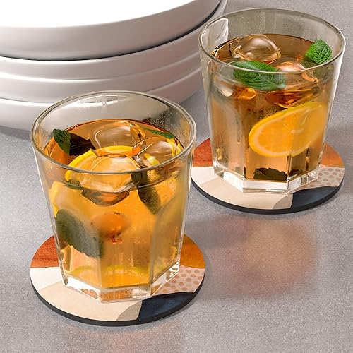 Miniatura 2 de Nipichsha Posavasos para bebidas, juego de 6 posavasos de goma absorbente con respaldo antideslizante, bonitos posavasos para tazas, cocina,