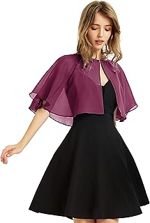BUCUXE Soft Chiffon Shawl Wraps Shrug for Evening Wedding Women Accessories(Dark Purple)
