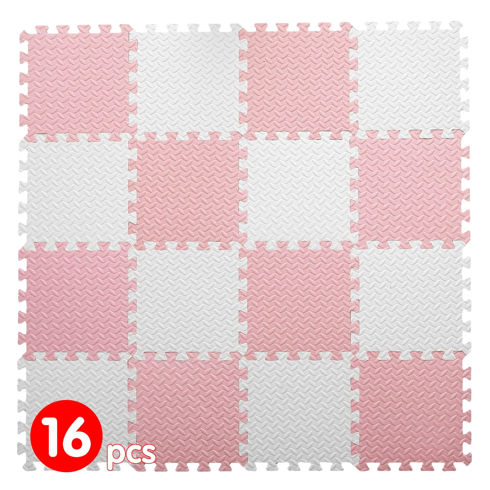Lot de 16 dalles en mousse pour sol, carreaux carrés en mousse emboîtables