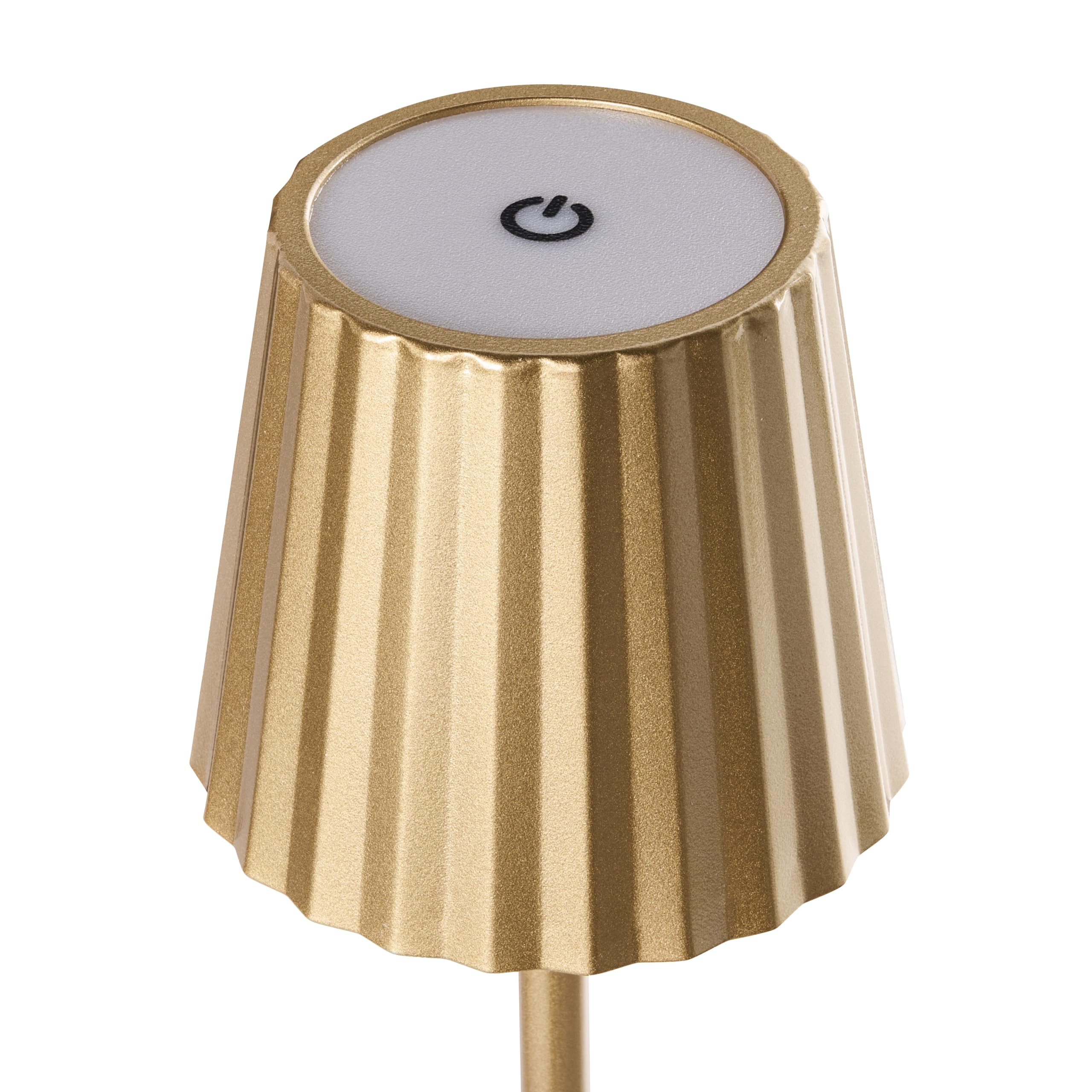 Beliani LED Tischlampe kabellos mit USB-C aufladbar Metall gold 38 cm hoch modern Outdoor & Indoor Abaro