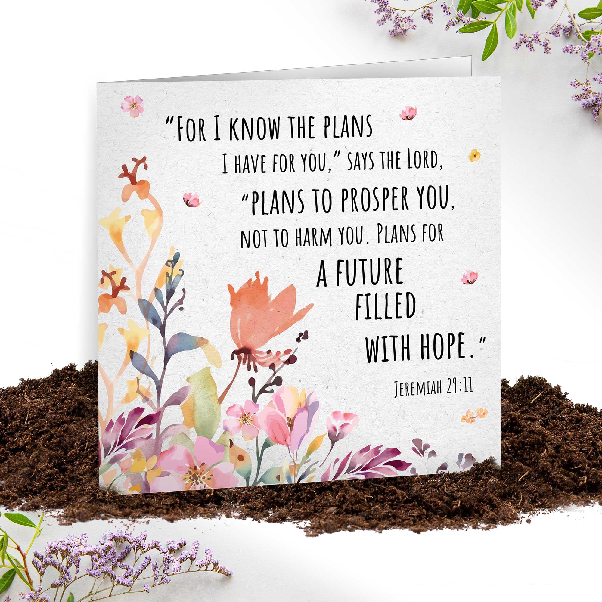 Seeded Christian Cards for all occasions, 4 Plantable Scripture Cards with Envelopes, blank inside, Eco-friendly & Biodegradable Just Cards Direct - Image 4