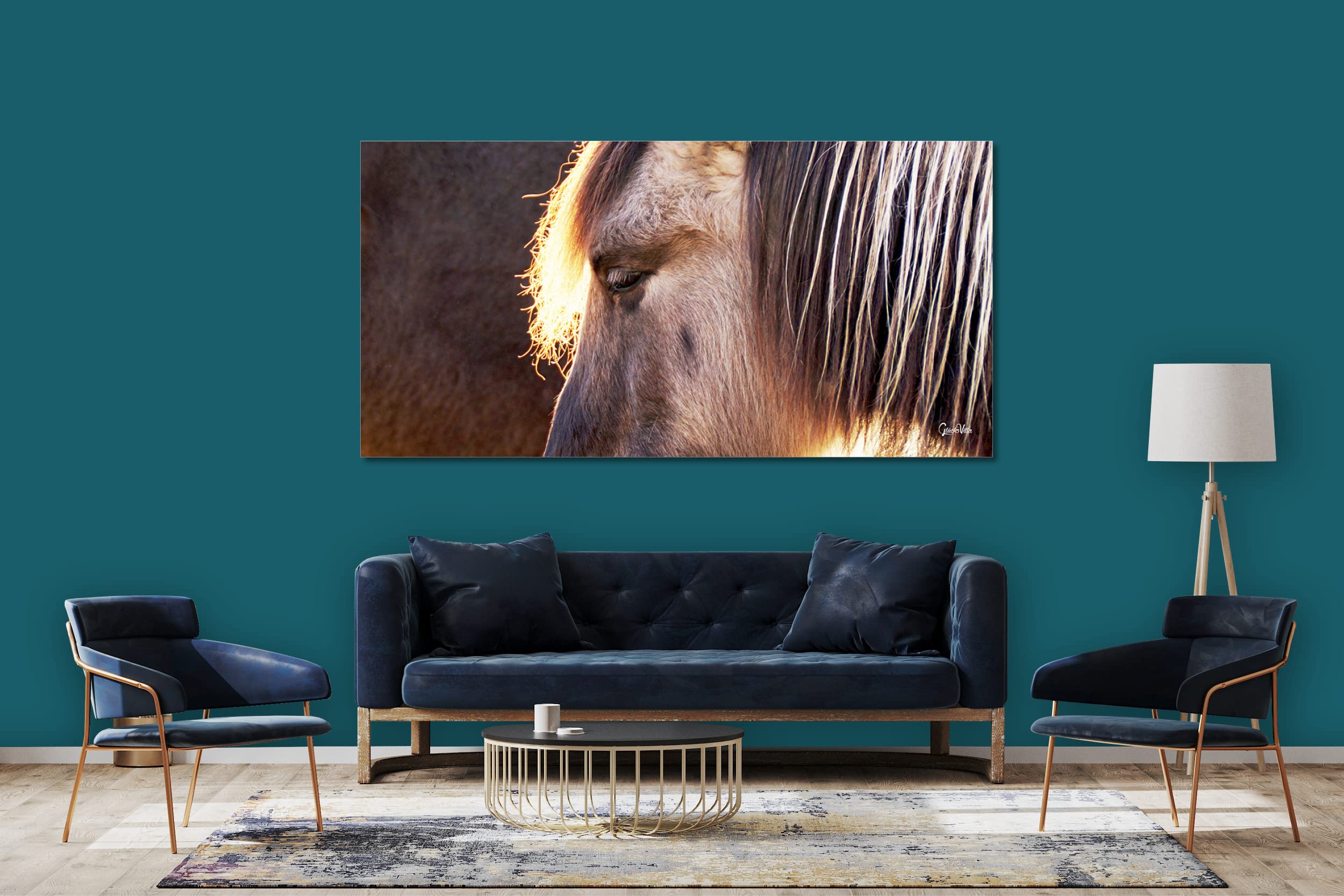 Glücksvilla - Wildpferd 1 (Acrylglas-Bild 5 mm, 120 x 60 cm) | div. Maße - aus DE - Kunstdruck Deko Wandbild quer - Pferd Pony Bauernhof Natur Tier