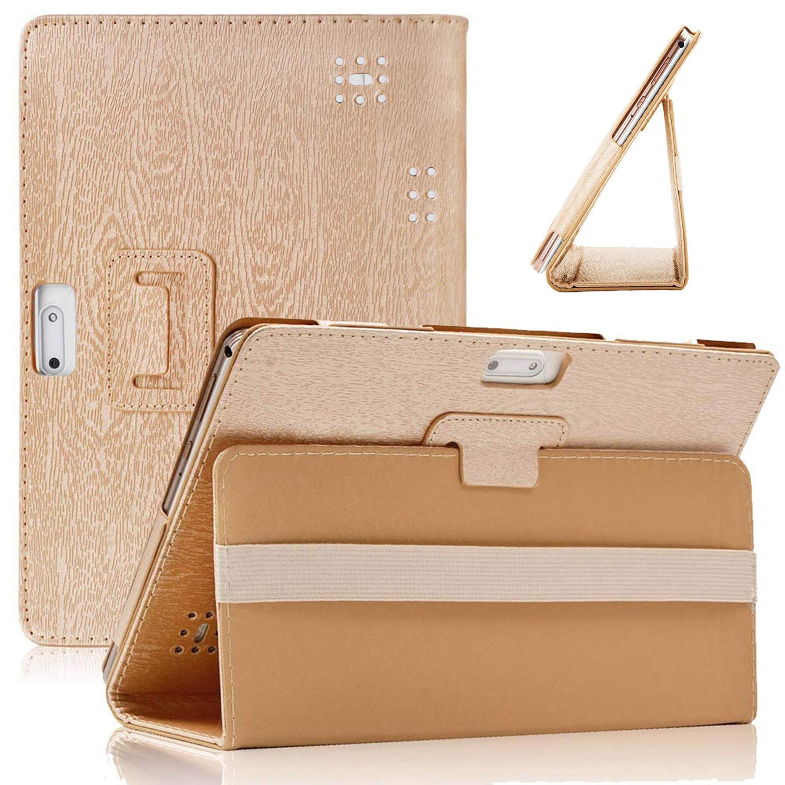 YELLYOUTH 10.1 inch Android Tablet Case, PU Leather Folio Cover fit for Plum 10" Phablet,Lectrus 10,Victbing 10,Hoozo 10,Wecool 10.1,Yuntab 10.1 (K107/K17),KUBI 10.1,Winsing 10