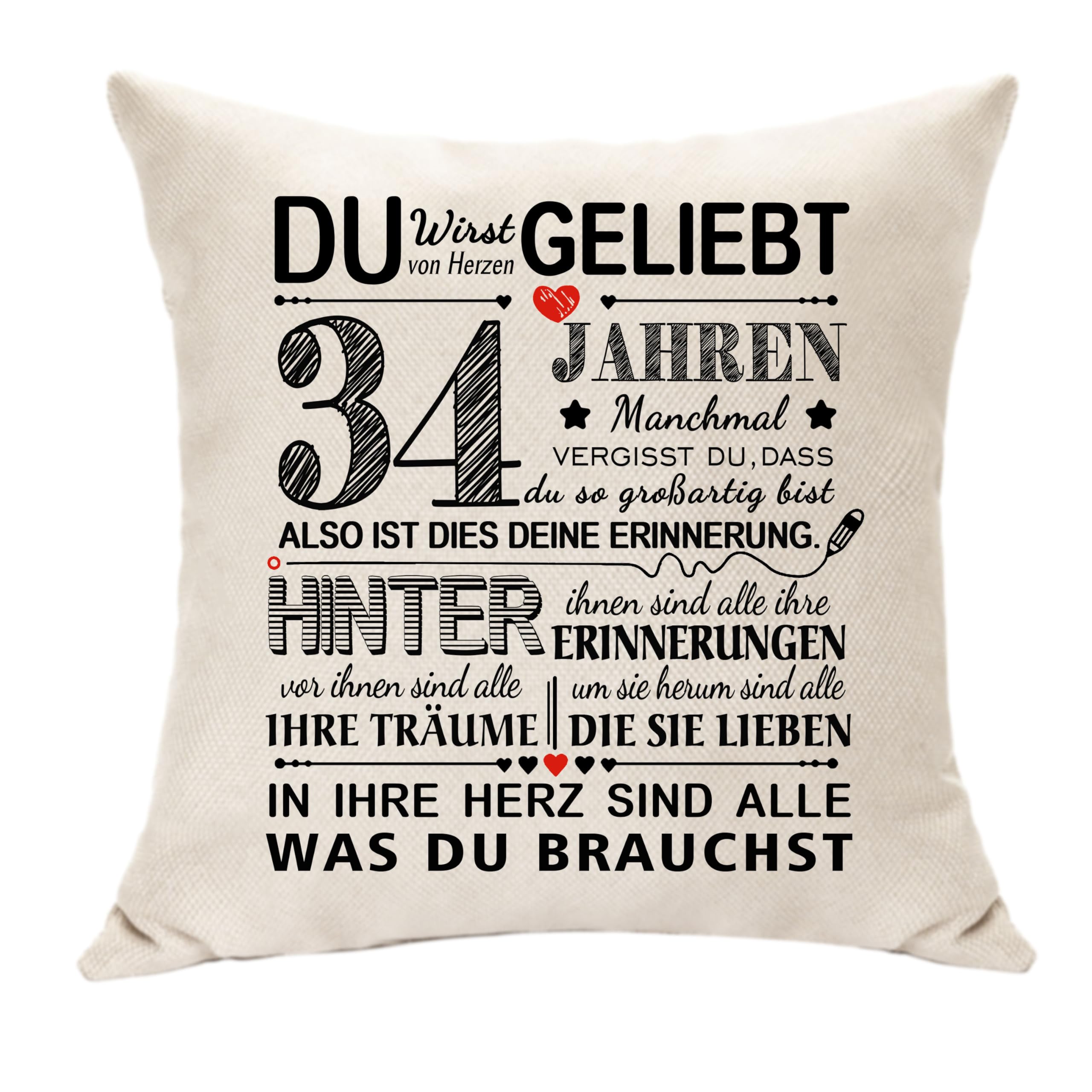 Hasodeo Kissenbezug Geburtstag Decroation Geschenke für 10. 15. 20. 30. 35. 40. 50. 60. 70. 80. 90. 100. Frauen Männer Mädchen Jungen Geburtstagsgeschenk Inspirierende Geschenke für Sie Ihn