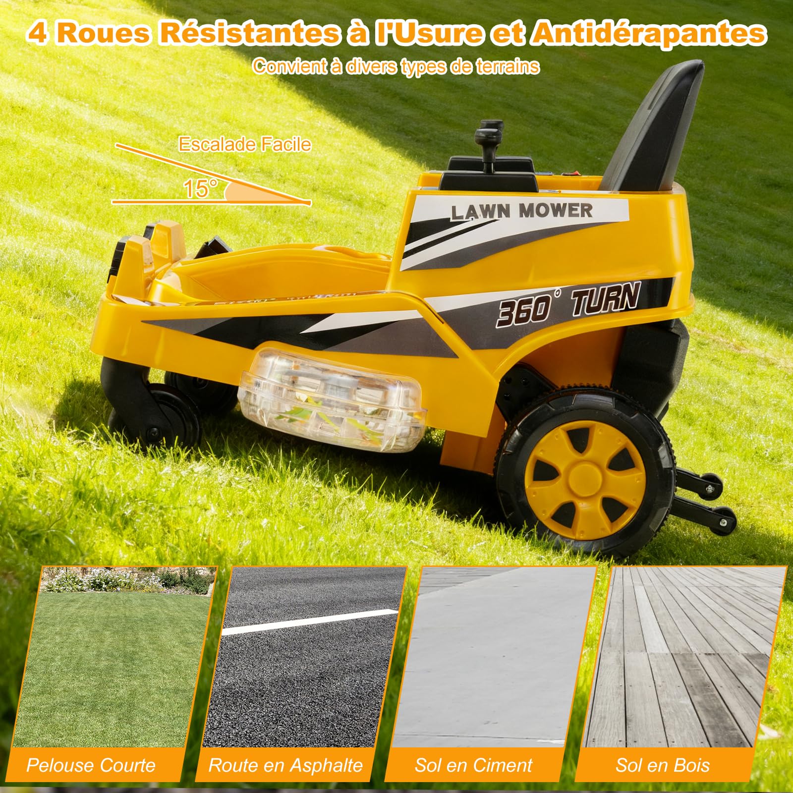 GOPLUS Tracteur Voiture Enfant Excavatrice Jouet d'Imitation avec