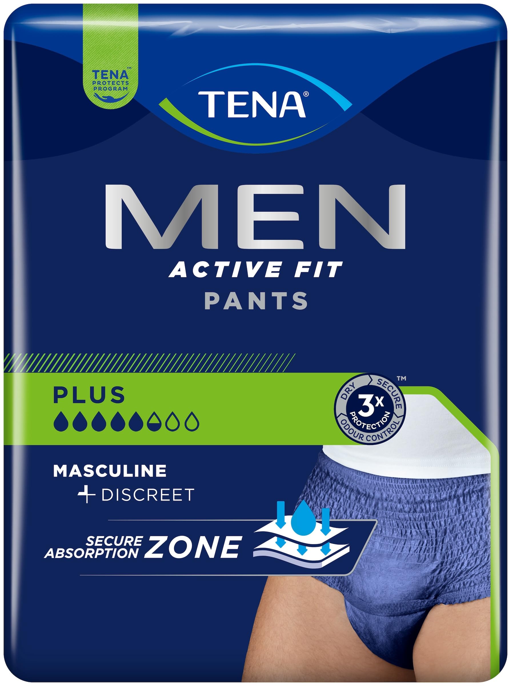 Tena Men Active Fit Pants Plus Size S/M - 2 Packs of 9