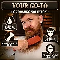 Vista 4 de Cepillo de barba para hombre con mango – Cepillo de barba de cerdas de jabalí suave para hombres, diseño de madera de 9 pulgadas para barbas