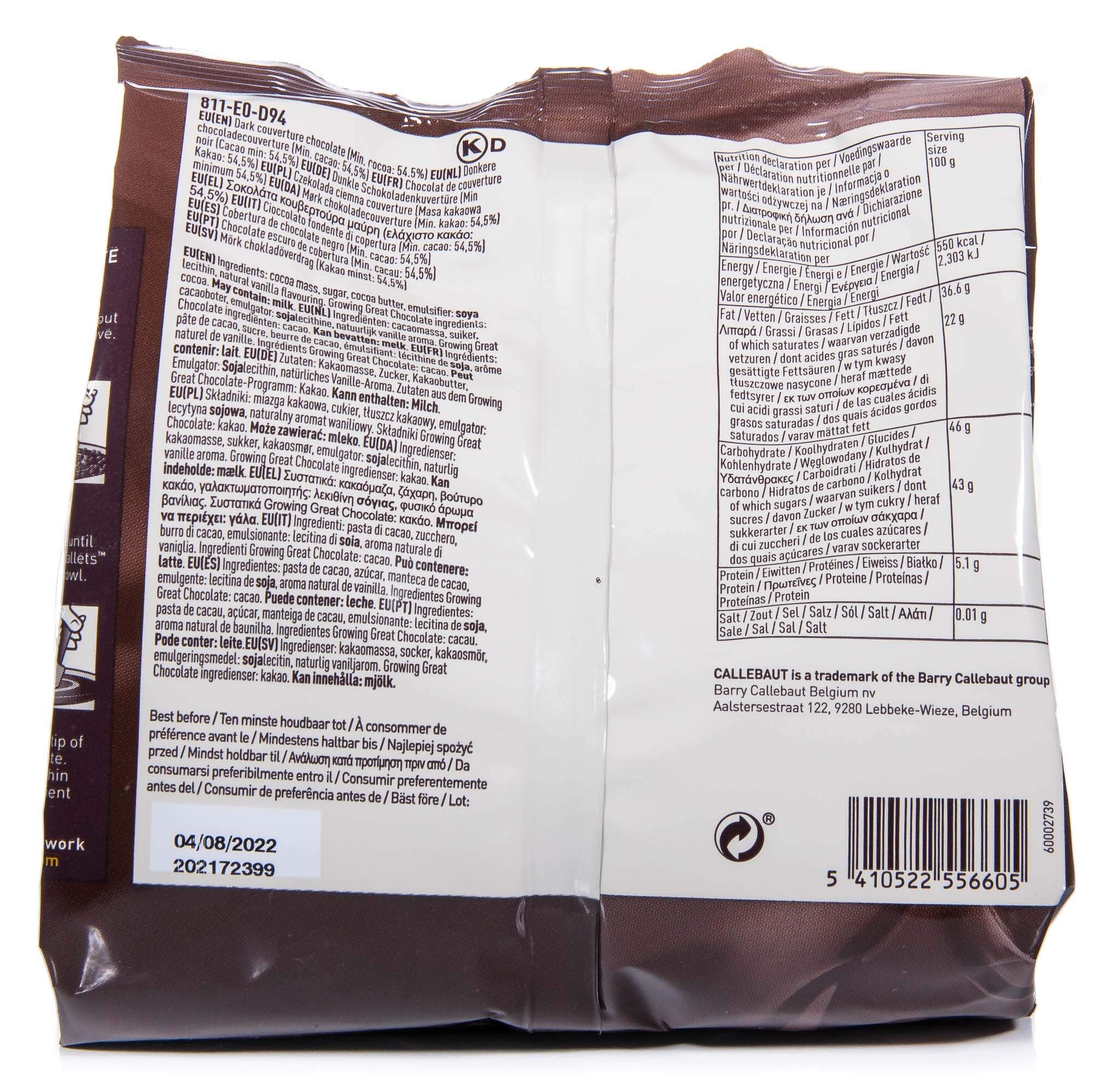 Callebaut 4 x 400g Bundle - Copertura di Cioccolato al Latte, Fondente & Bianco Belga - Finest Belgian Chocolate (Callets) Confezione da 4 x 400g