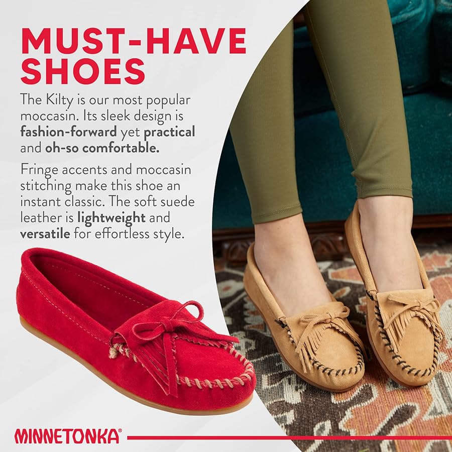 Amazon | [ミネトンカ] モカシン KILTY レディース レッド 24.5
