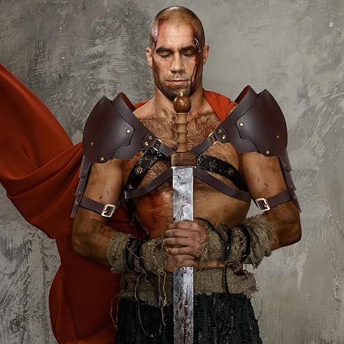 Miniatura 3 de Panitay Halloween Hombres Hombro Armaduras Hebillas Cuerpo Ajustable Cuerpo Pecho Arnés PU Armadura Hombro Armadura Steampunk Armadura