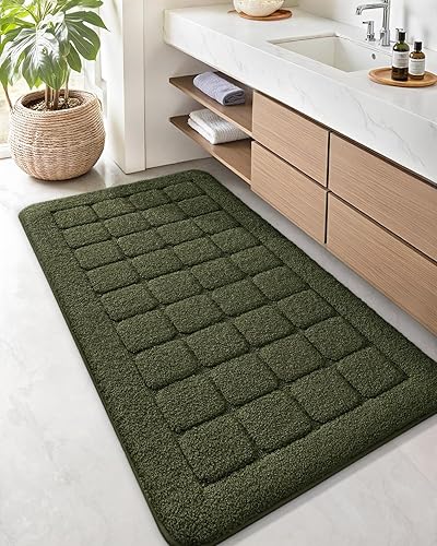 Miniatura 22 de Color&Geometry Tapete de baño beige de 24 x 36 pulgadas, ultra absorbente, antideslizante, tapete de ducha de felpilla suave para bañera y ducha,