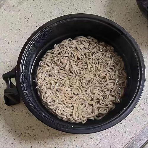 Miniatura 5 de Juego de ollas de ramen para microondas, cuenco de fideos instantáneos de paja de trigo con asas, cocina de fideos ramen con cuchara, palillos,