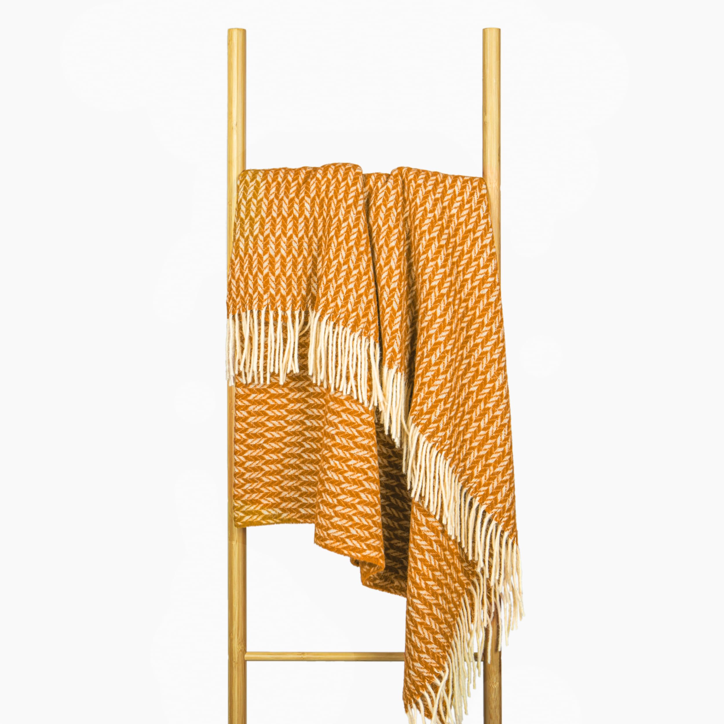 Wool Blanket 140 x 200 cm, 100% Pure New Zealand, Soft Wool Plaid for Bed and Sofa, Elegant Bedspread with Fringes – Nostra Zealandia Wool Blanket Large