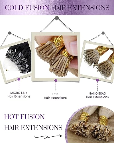 Miniatura 6 de LaaVoo I Tip - Extensiones de cabello humano Itip de color negro azabache, extensiones de cabello humano real, sedoso y lacio, color negro,