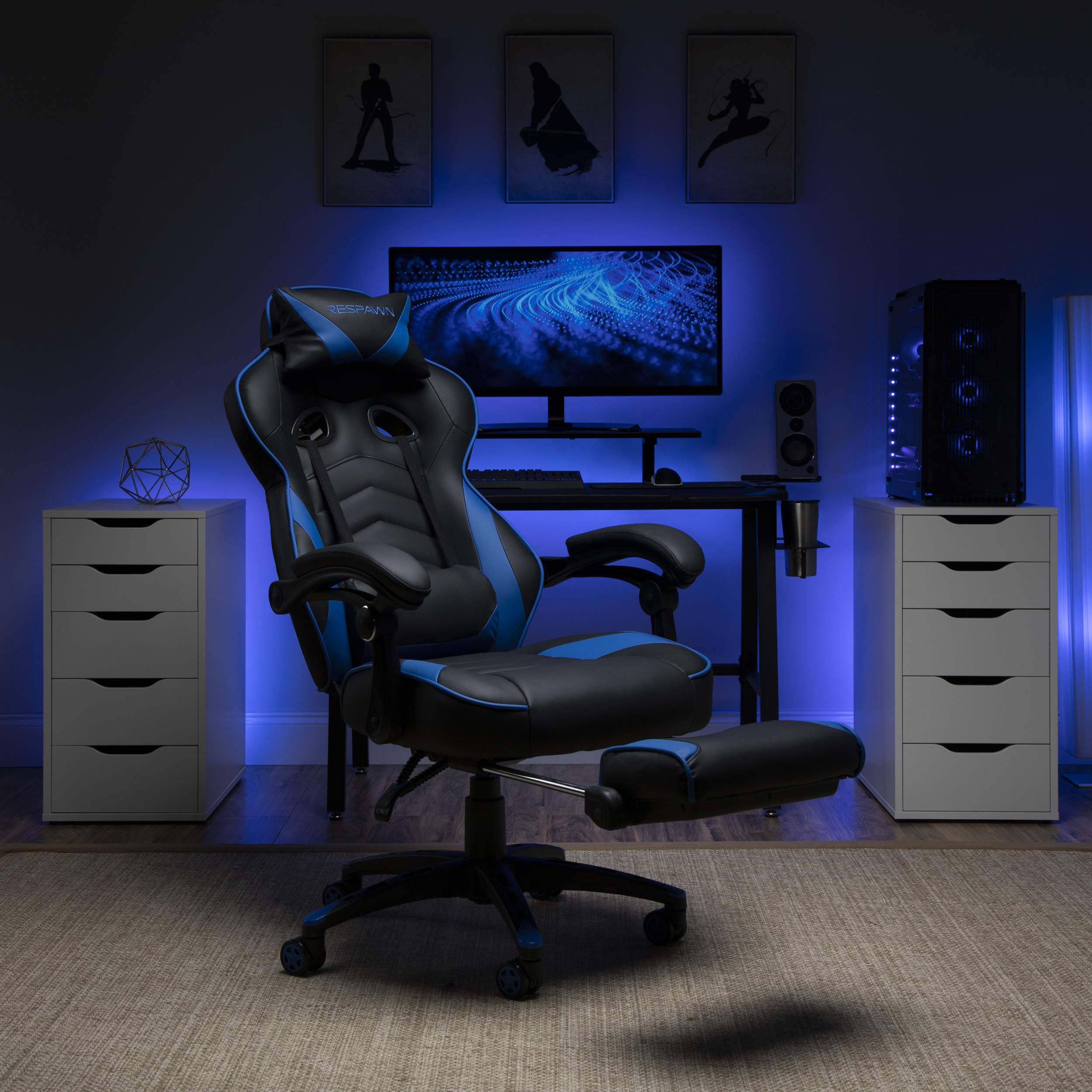 GTRACING Gaming Chair with Footrest Speakers Video Game Chair Bluetooth