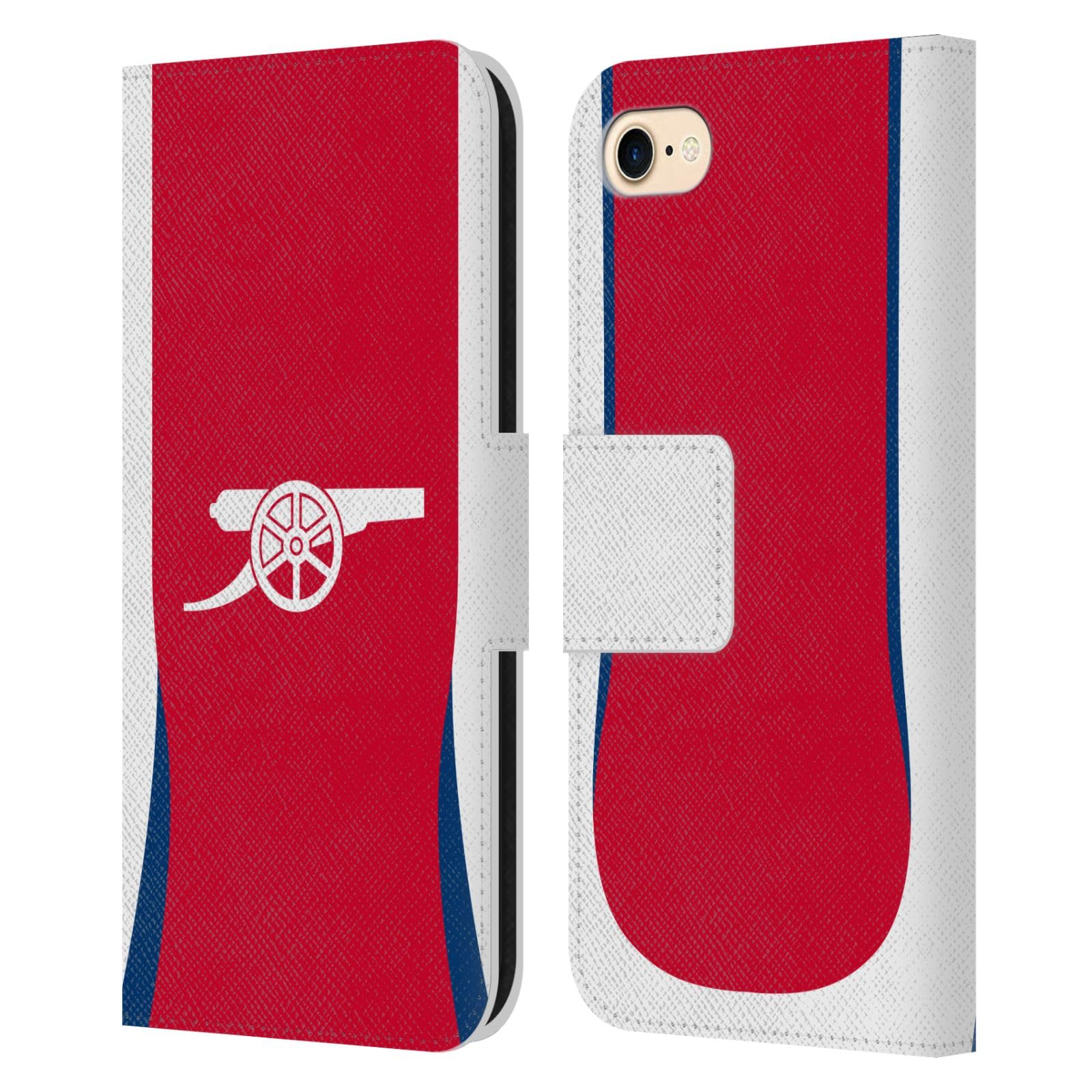 Head Case Designs Officially Licensed Arsenal FC Home 2024/25 Kit Leather Wallet Case Compatible With Apple iPhone 7/8 / SE 2020 & 2022 — image 1