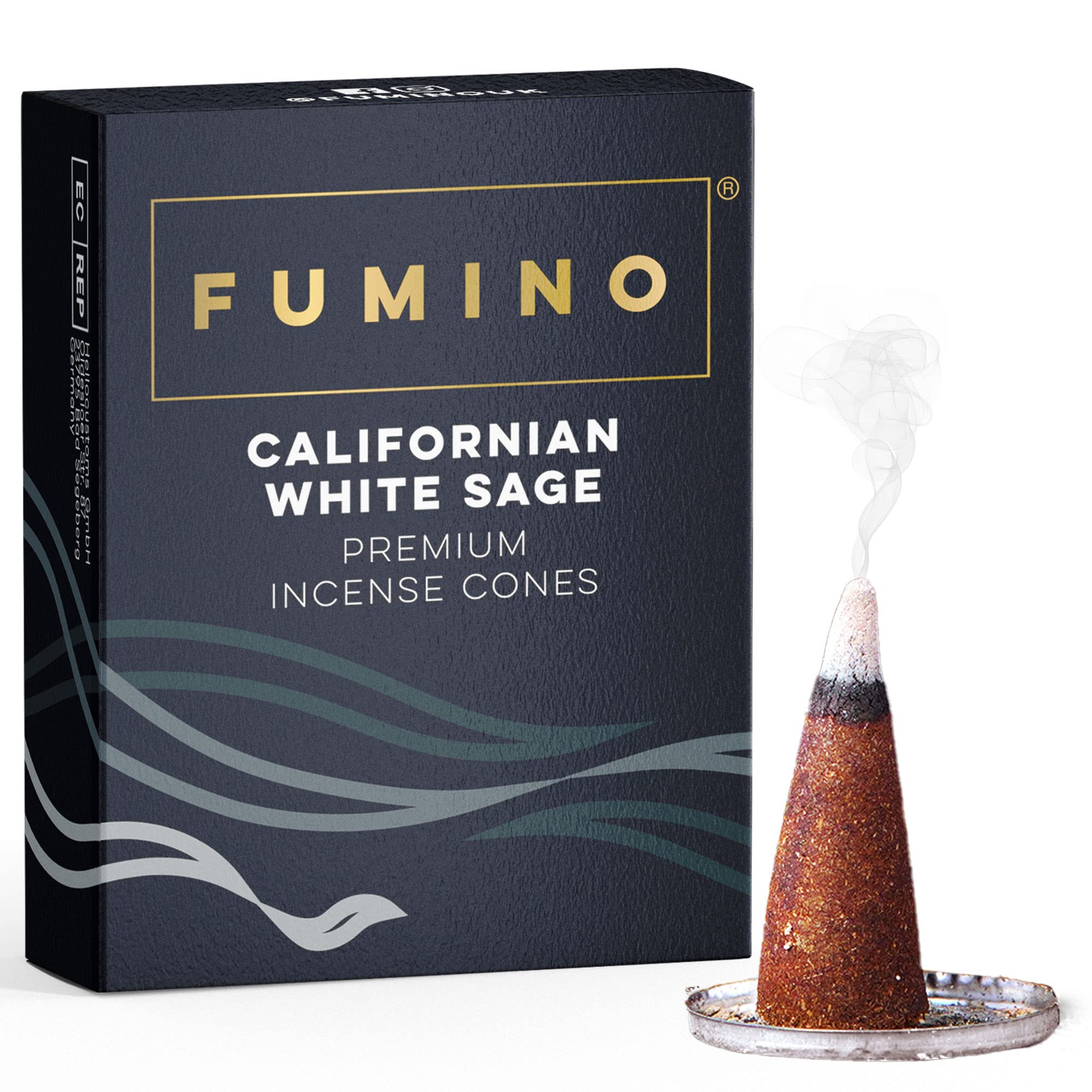 Fumino® Californian White Sage Fresh Incense Cones 15 per Box Masala Agarbatti Joss Scent Fragrance for Relaxation and Meditation, Home and House Décor