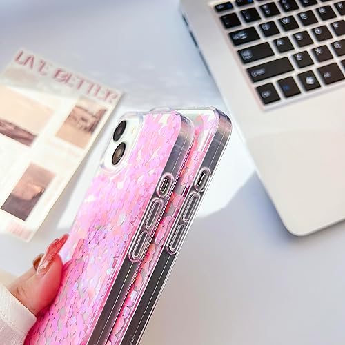 Miniatura 5 de Funda para iPhone 11 Pro Max con lentejuelas y corazones rosados, con purpurina holográfica, bonita estética, a la moda, para mujer, niña bonita