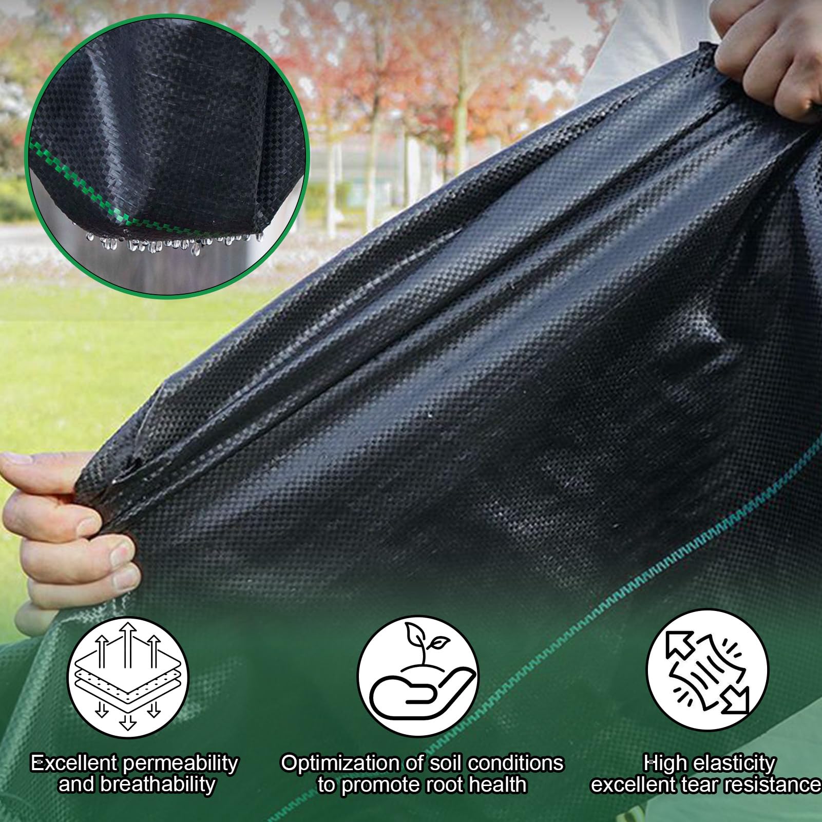 Włóknina ogrodowa do chwastów, 5 m x 5 m, przepuszczająca wodę, folia przeciw chwastom, 90 g/m², odporna na rozerwanie, wysoka stabilizacja UV (5 m x 5 m = 25 m²)