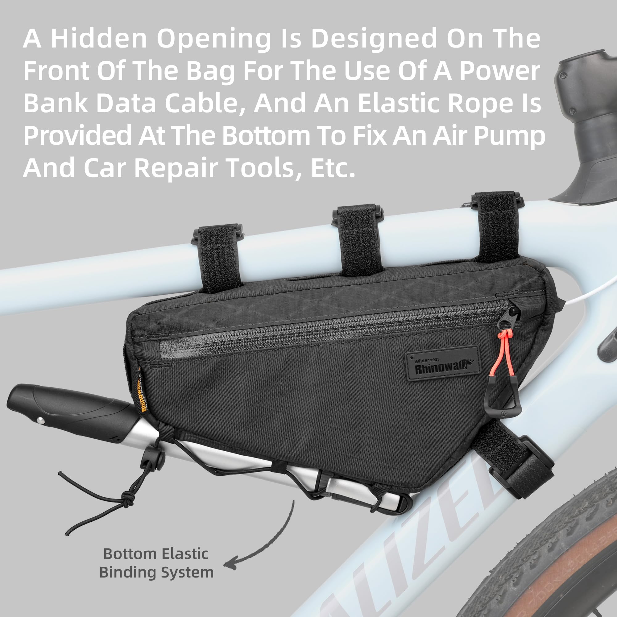Rhinowalk Waterproof Bicycle Front Frame Bag 1.7L for MTB and Road Bikes Cycling Commuting and Outdoor Adventures - Image 4