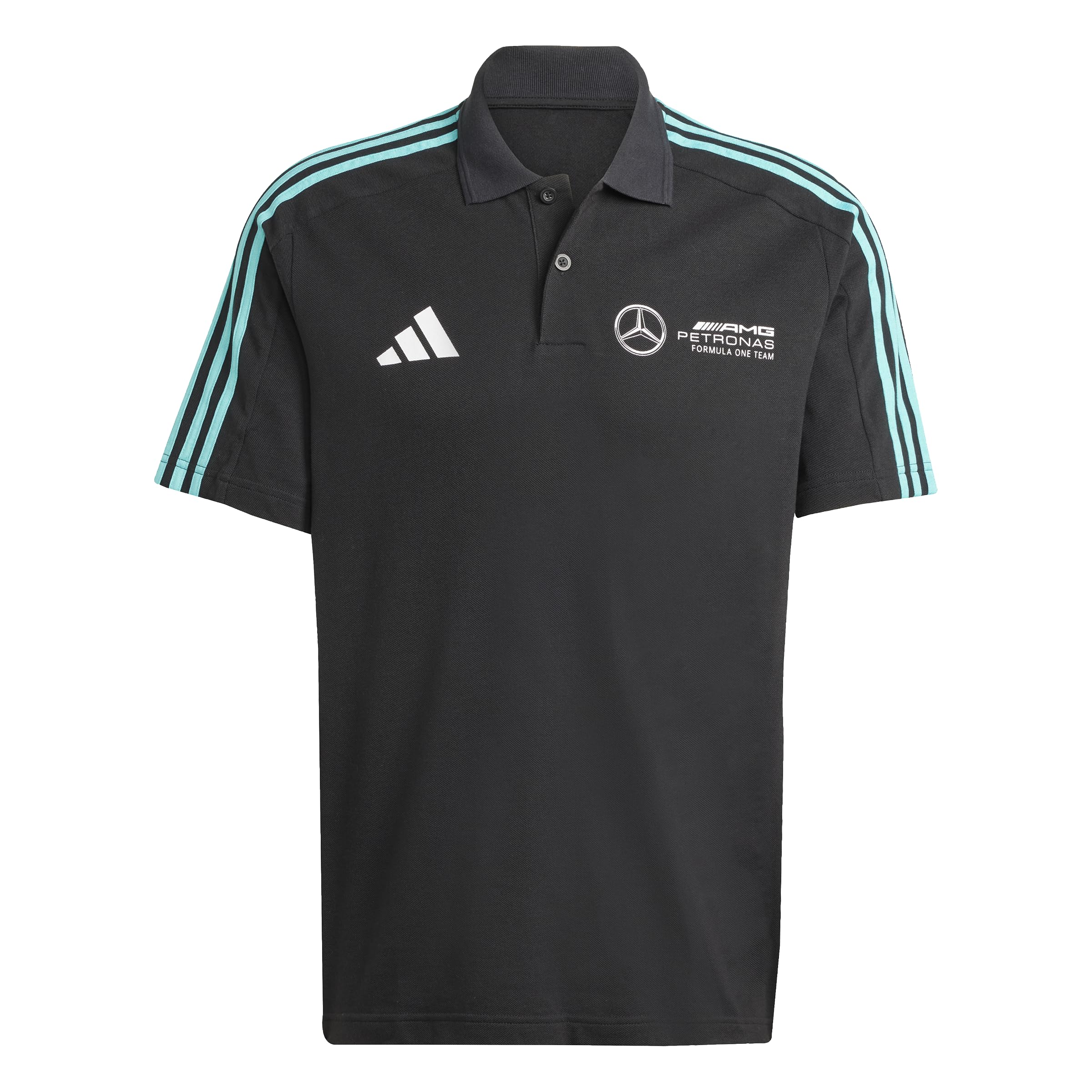 adidas Men's Mercedes-AMG Petronas Formula One Team Polo T-Shirt, Black/White