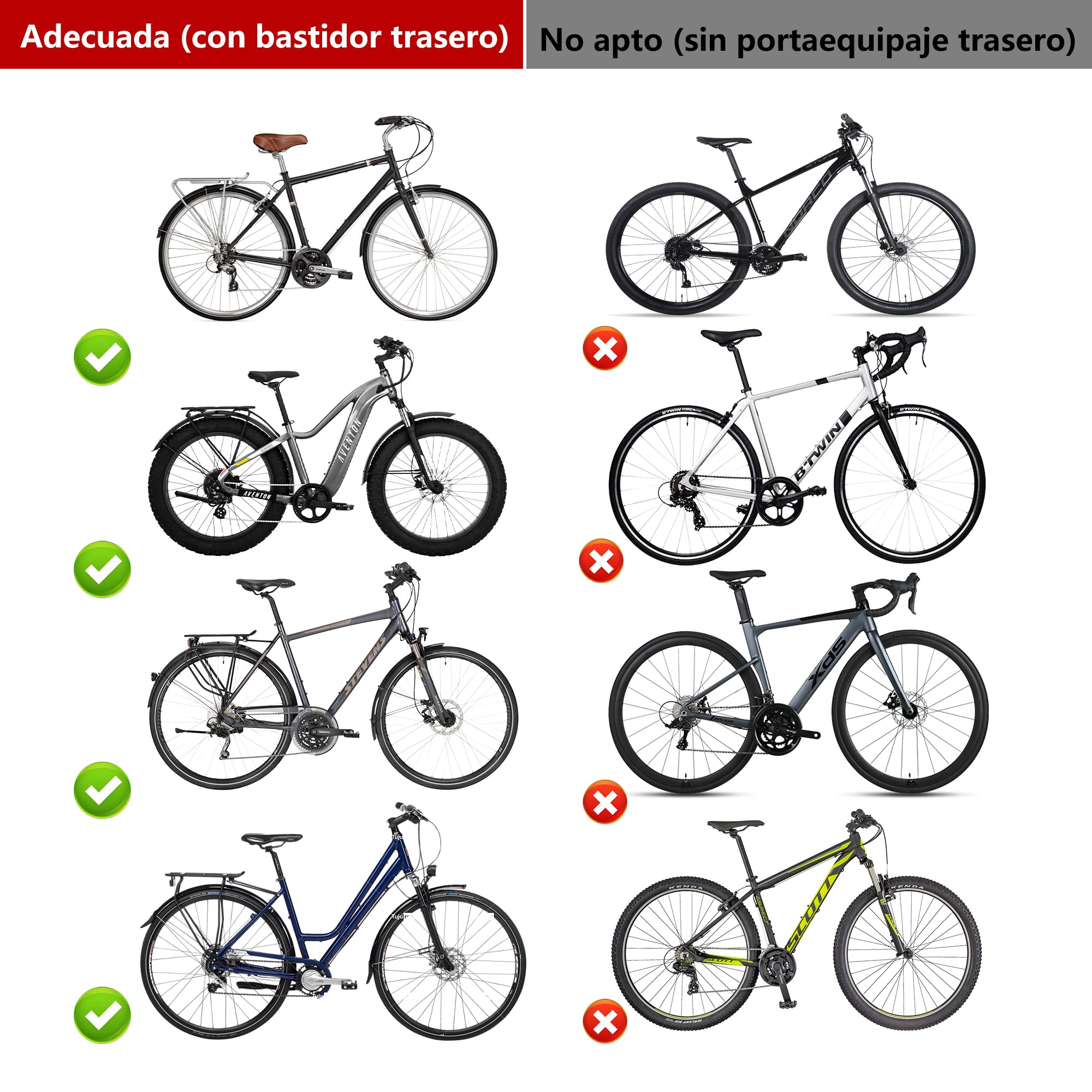 QMD Asiento Trasero para Bicicleta Infantil, Asiento para Bicicleta Infantil con Pedales, Respaldo y pasamanos, diseñado para niños de 18 Meses a 8 años, fácil instalación.