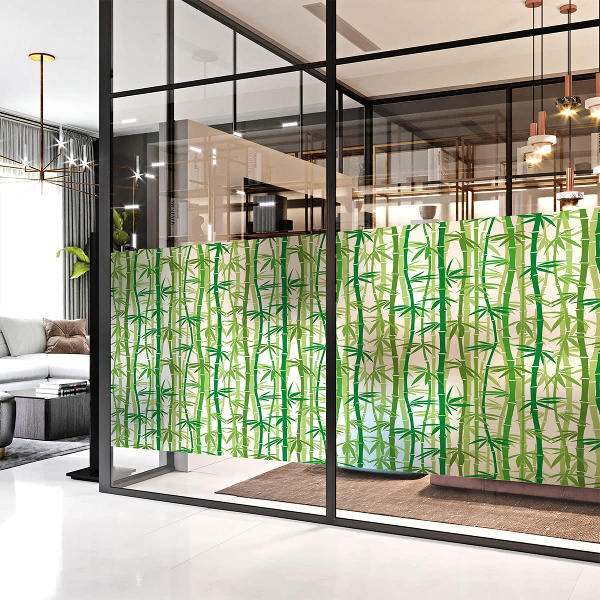 Self-Adhesive Window Sticker Opaque Bamboo Self-Adhesive Privacy Screen for Window & Shower Door 40 x 100 cm