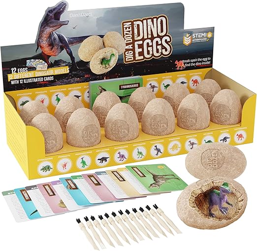 Creusez Une Douzaine D œufs De Dinosaures Ouvrez 12 œufs De Dinosaures Uniques Et Decouvrez 12 Dinosaures Mignons Paques Stem Science Amazon Fr Jeux Et Jouets