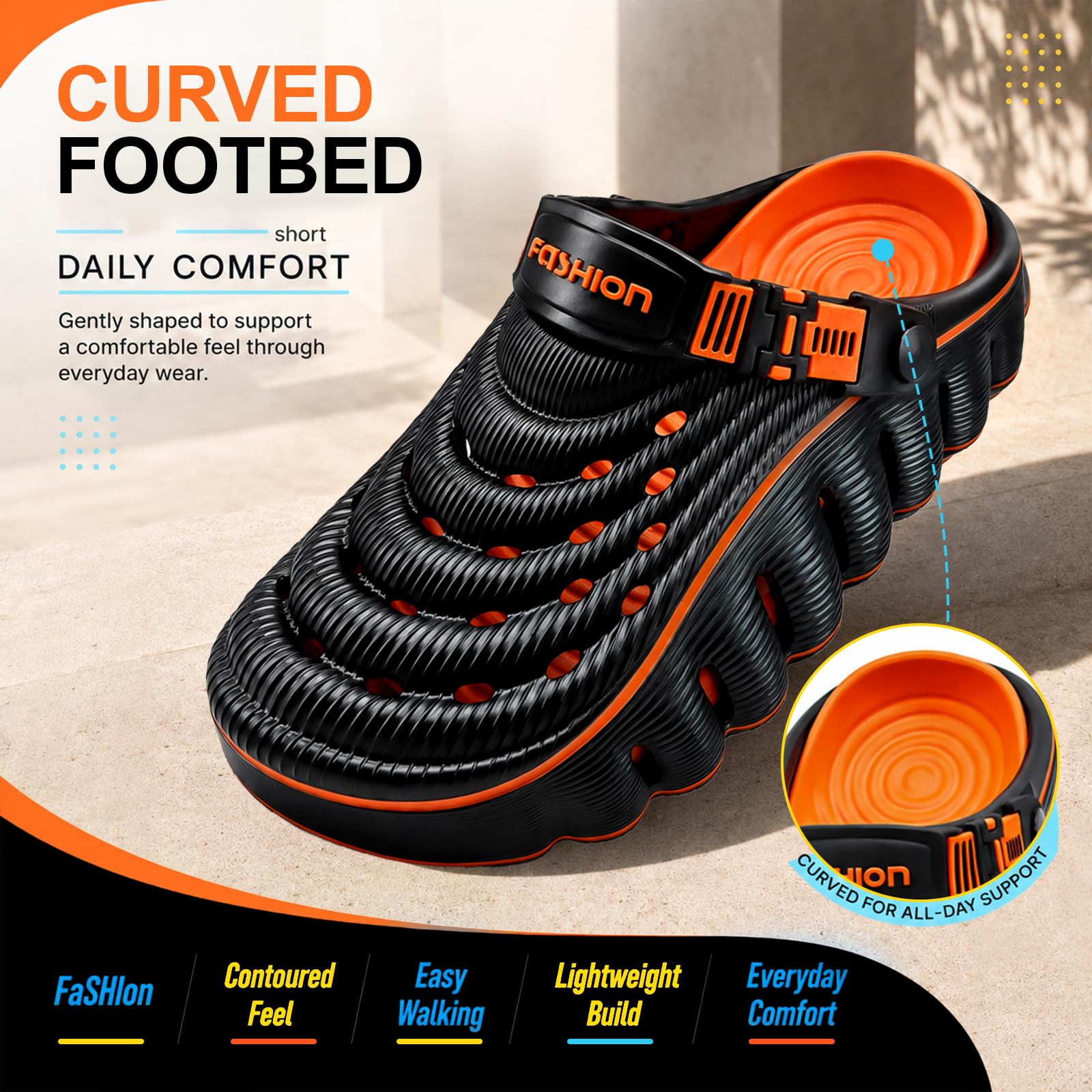 Cloud Walk - Zoccoli sportivi da uomo e donna, con cuscinetto d'aria, zoccoli sportivi leggeri in EVA con comoda soletta massaggiante, cinturino regolabile, sandali antiscivolo impermeabili