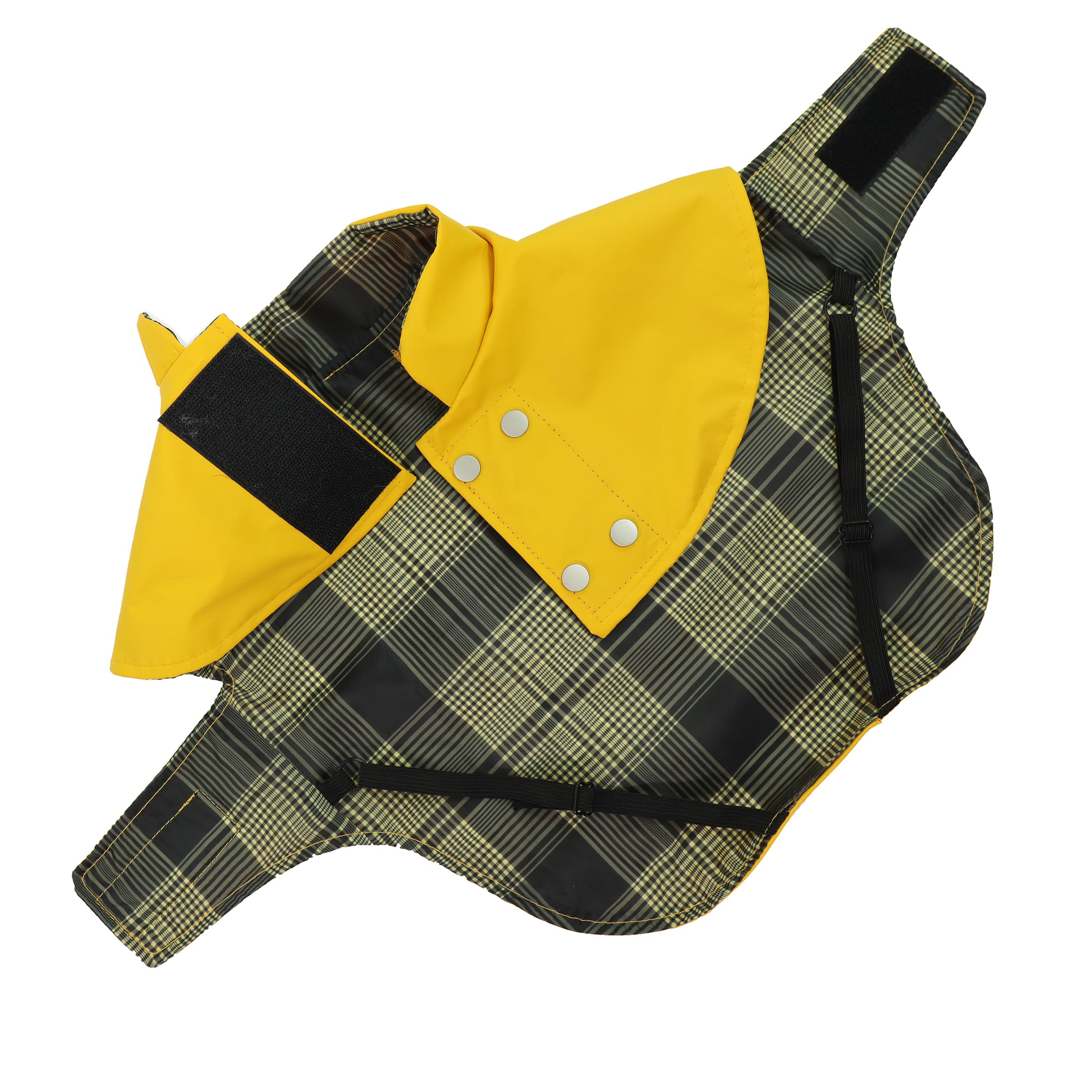 Record - Chubasquero Paddington para Perros, de Piel sintética, con Orificio para la Correa, Cierre Ajustable, Gomas para Las Patas traseras y protección Adicional para el Cuello | Amarillo, 4XL