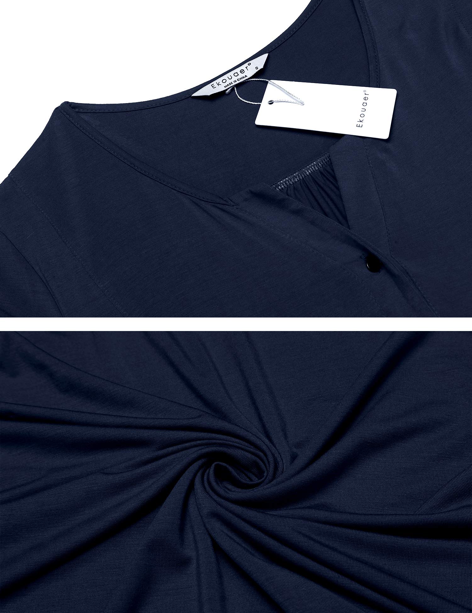 Ekouaer Lavoro e consegna vestito, Cura camicia da notte, Camicie da notte di maternità per ospedale Breve allattamento al seno camicia da notte S-XXL