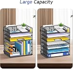 7-Tier Organisateur de fichiers papier pour bureau, organisateur de fichiers Mesh Desk avec poignée, classeur de fichiers papiers pour bureau Home School (Noir)