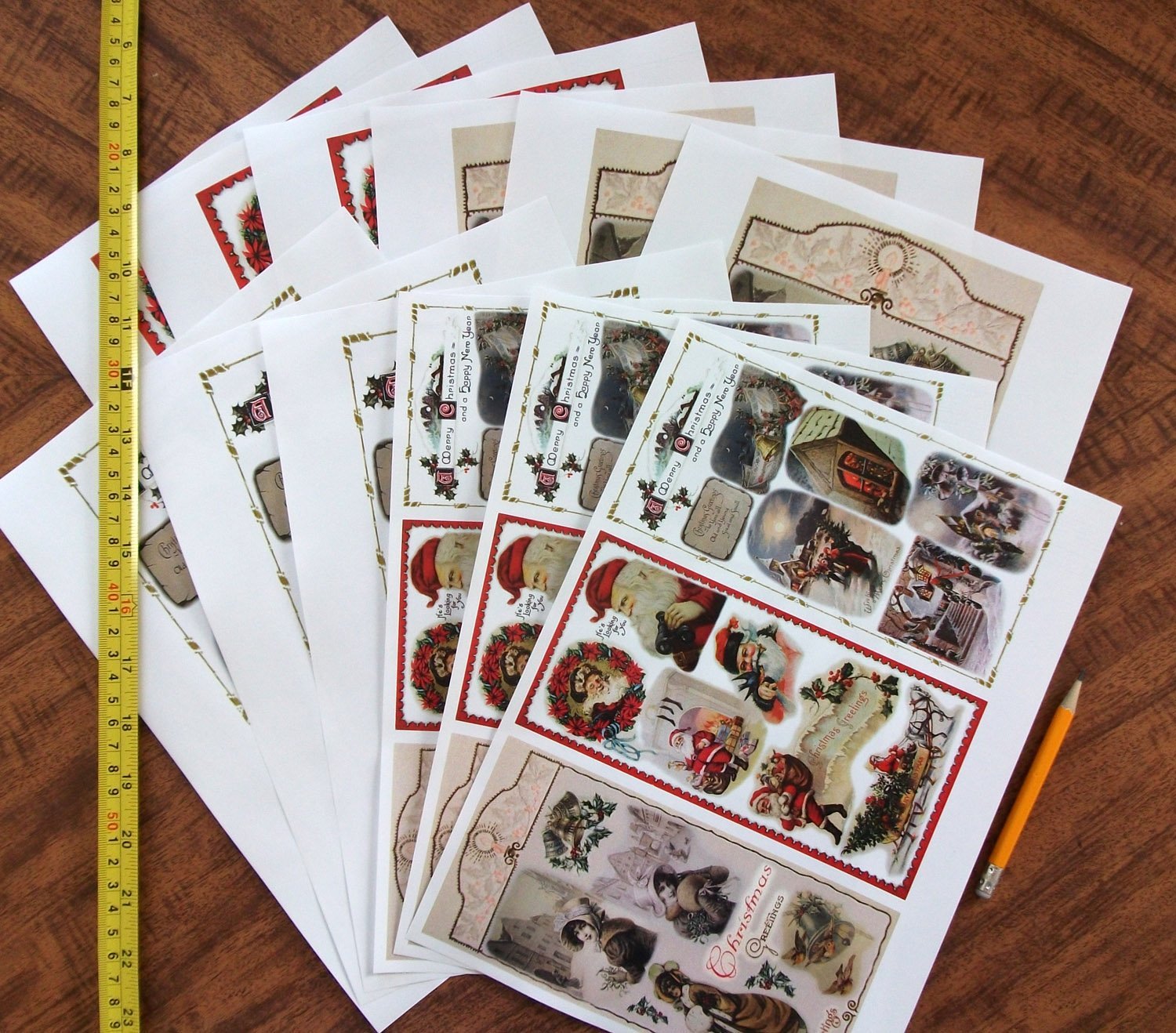 Amazon.com: Decoupage Paper Pack (12 Sheets A4 / 8"x11") Christmas Eve  Santa Lady FLONZ Vintage Ephemera