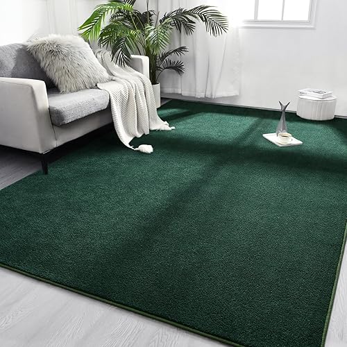 Miniatura 1 de FlyDOIT Alfombras de área para dormitorio, sala de estar, 4 x 6 pies, color verde oscuro, súper suaves, cómodas, alfombras de interior de espuma