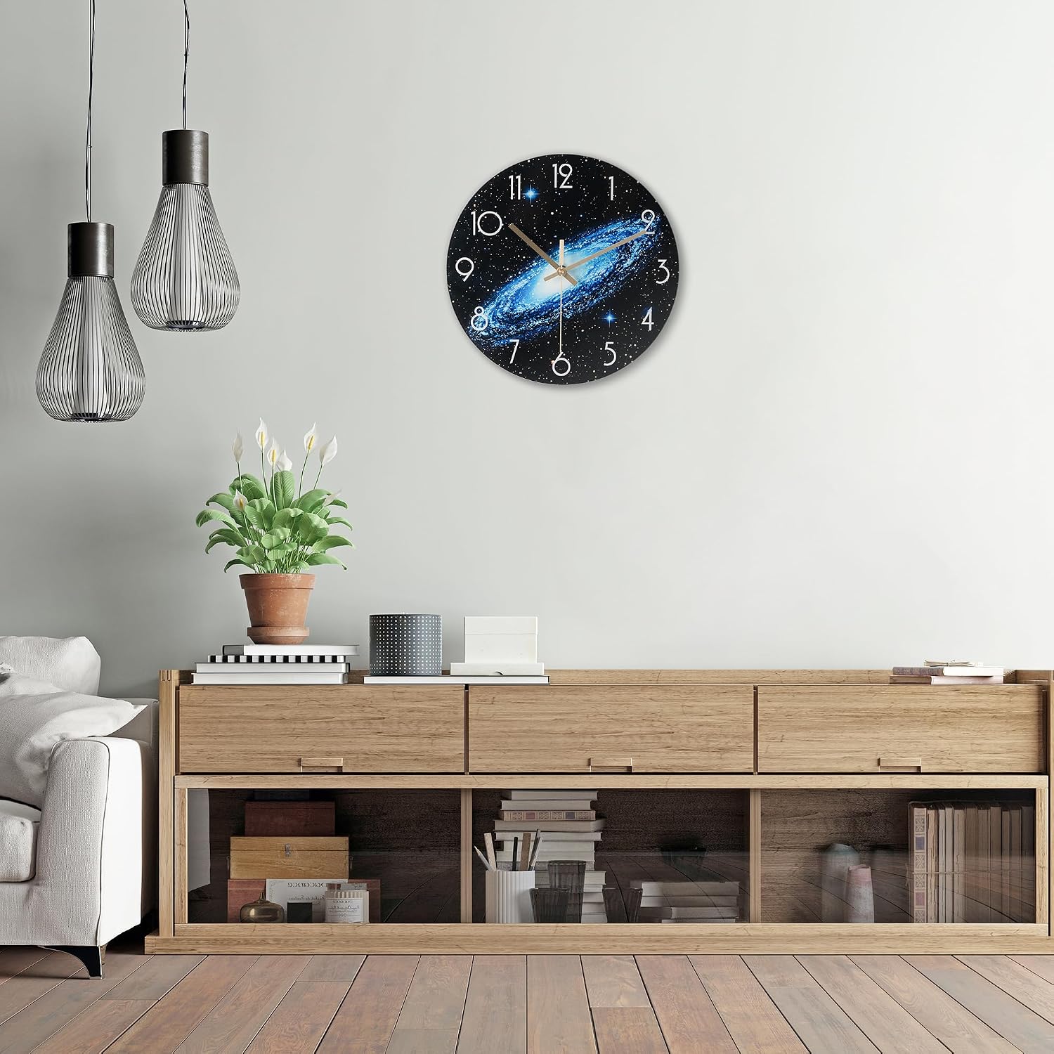 10in Glass Wall Clocks for Living Room Decor, Decorative Wall Clocks Battery Operated, Silent Kitchen Clocks, wall Clock for Bedroom,Bathroom