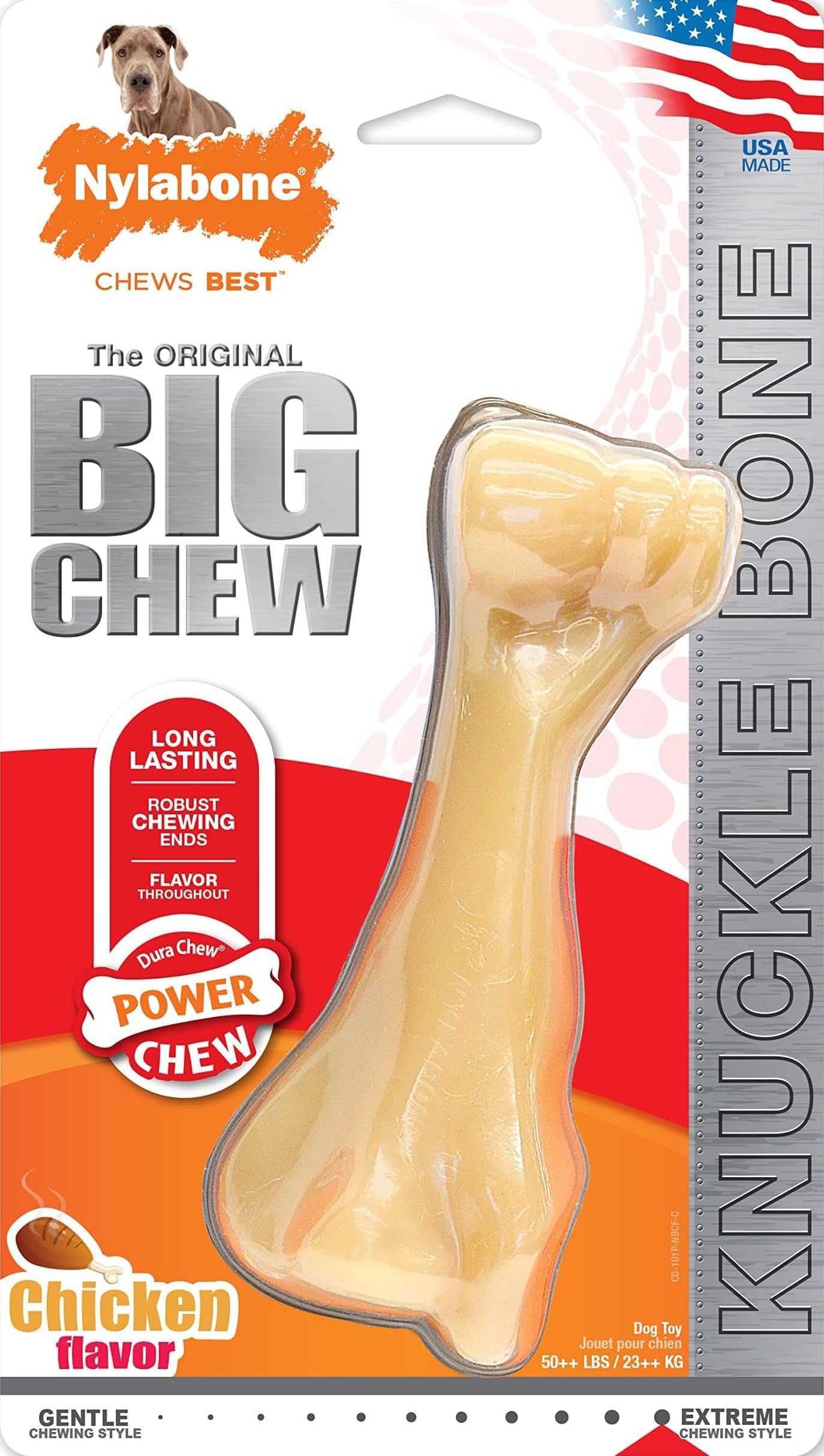 Nylabone (3 sztuki) Dura Chew XL duża kość o smaku kurczaka | Psy powyżej 50 kg