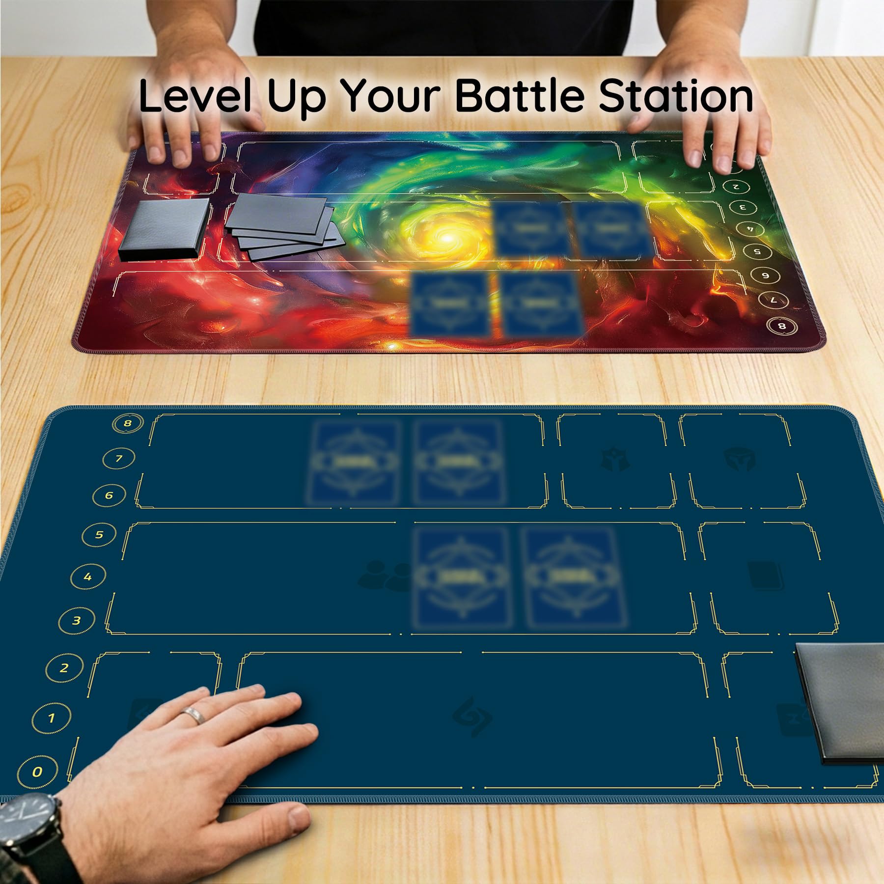 Riftbound Playmat with Zones – 24x14 Inch TCG Card Game Mat for