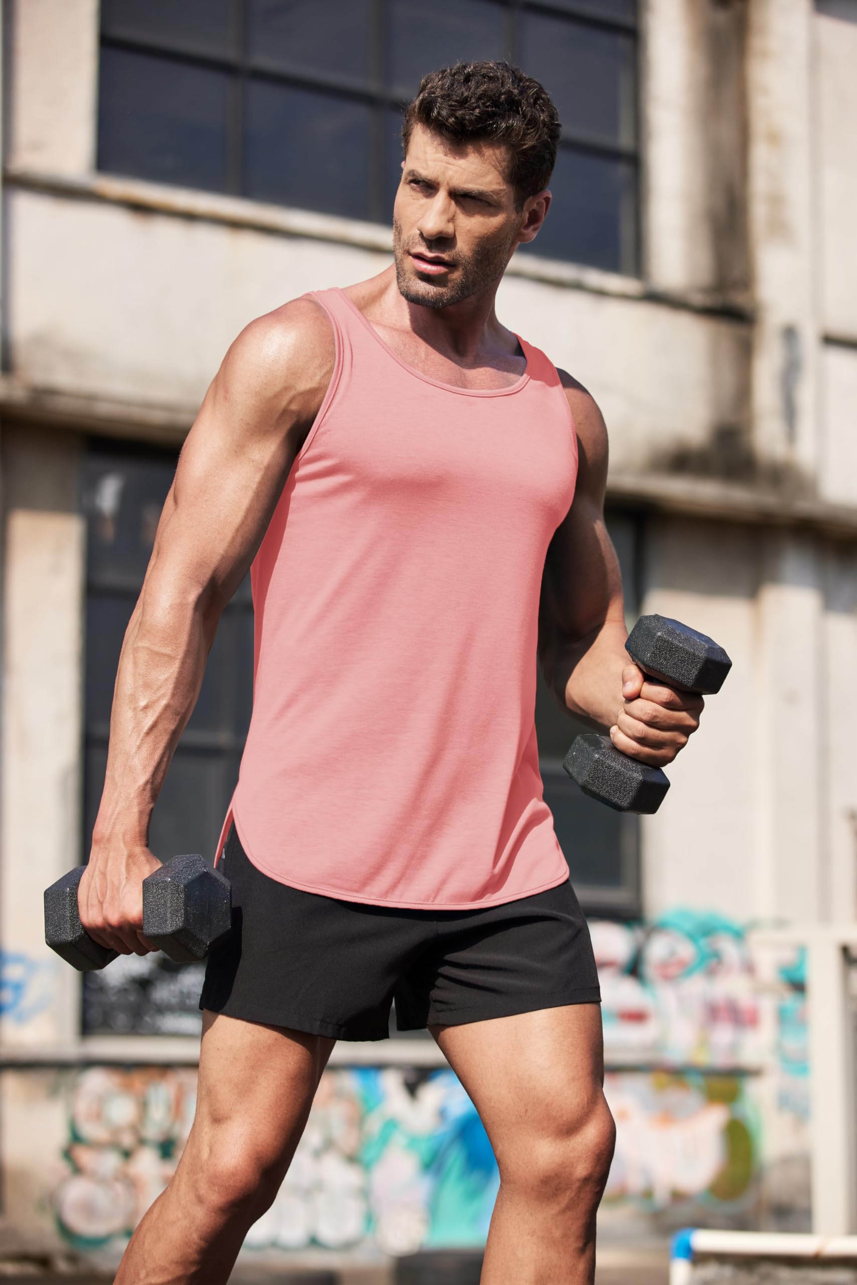 COOFANDY Confezione da 3 canottiere da uomo, ad asciugatura rapida, per allenamento, fitness, bodybuilding, senza maniche