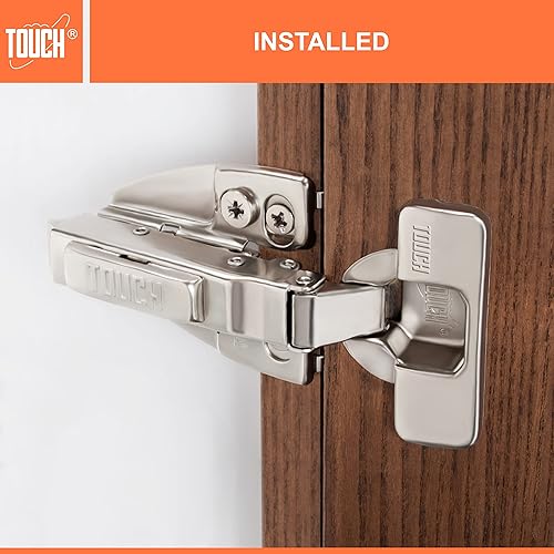 Miniatura 6 de TOUCH Bisagras de gabinete estilo europeo (20 pares, 40 piezas) Bisagras de puerta de armario con marco de cara de cierre suave, bisagras de acero