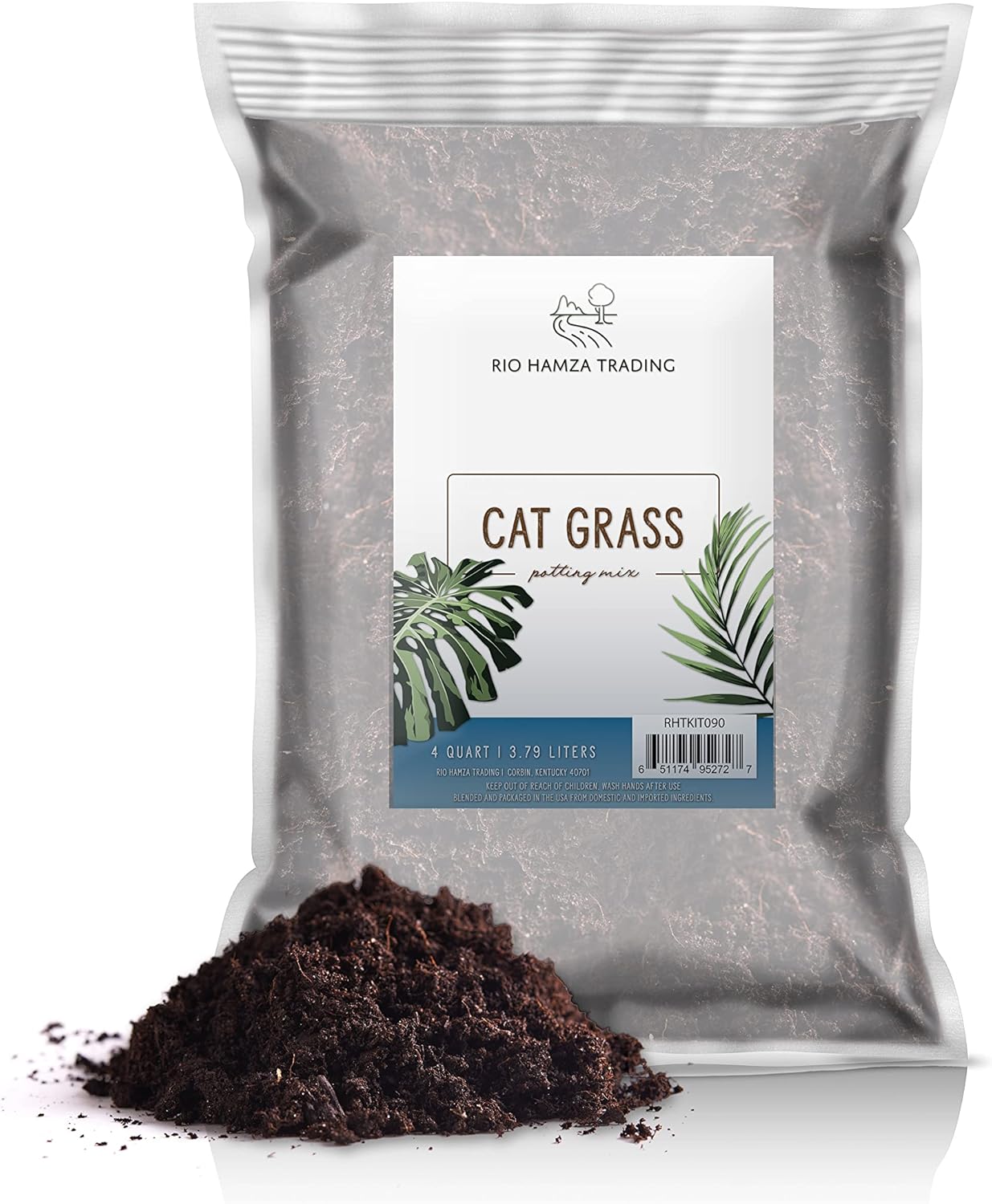 Cat Grass Growing Soil (4 Quarts), Soil for Starting and