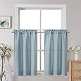 RYB HOME RV Curtains Blackout - Thermal Insulating Privacy Door Windows Camper Curtains for Kids Nursery RV Bunk Bedroom Windows Bathroom, Width 29 x Length 24, Slate Blue, 2 Pcs