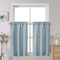 RYB HOME RV Curtains Blackout - Thermal Insulating Privacy Door Windows Camper Curtains for Kids Nursery RV Bunk Bedroom Windows Bathroom, Width 29 x Length 24, Slate Blue, 2 Pcs