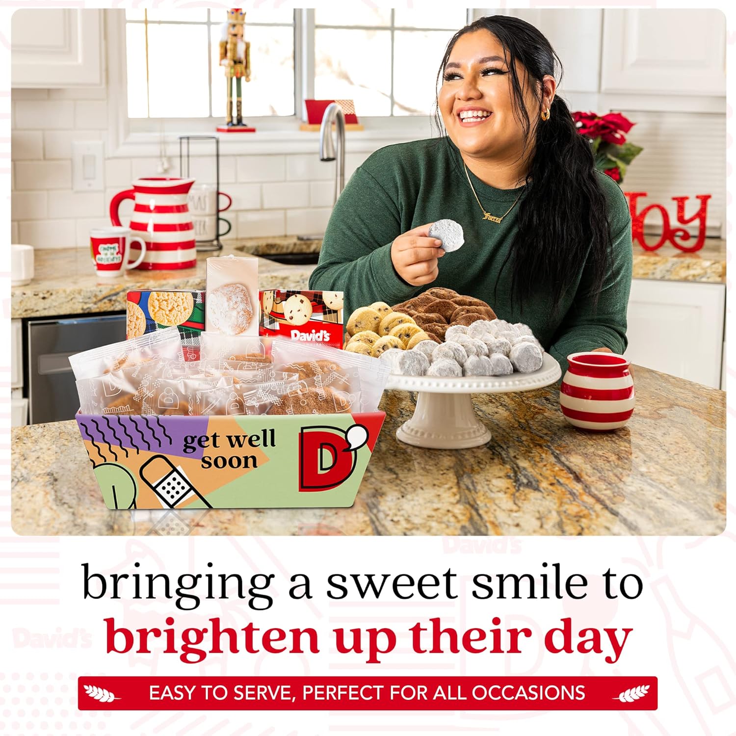 David’s Cookies Get Well Soon Cookie Gift Basket - Gourmet Thin Crispy, Butter Pecan Meltaways, and Choco Chip & Pure Butter Shortbread Cookies - Deliciously Flavored Cookie Shelf Stable Food Crate