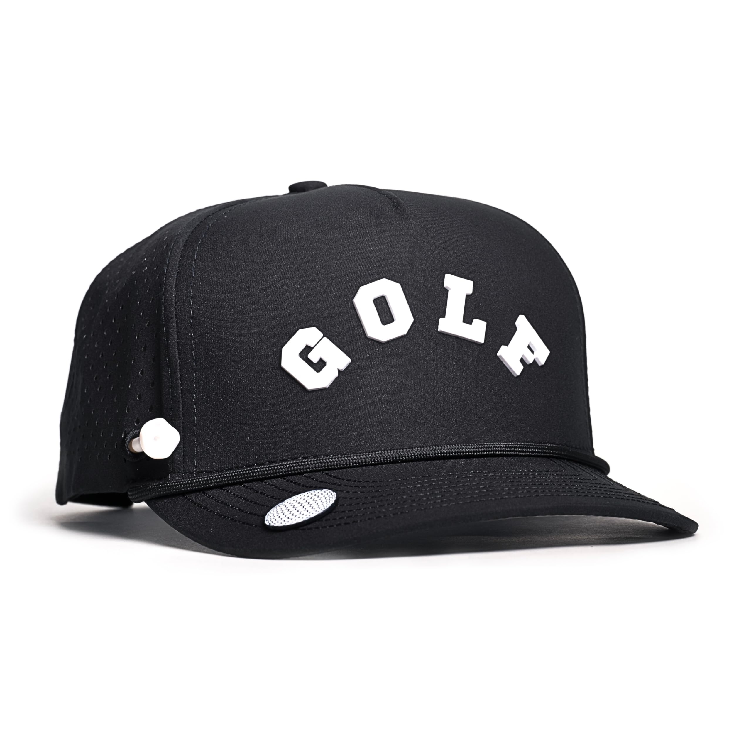 BRIMZ Golf Performance Hat - Tee Holder &amp; Magnetic Brim - Breathable Sweat &amp; Water Resistant Golfing Snapback Cap