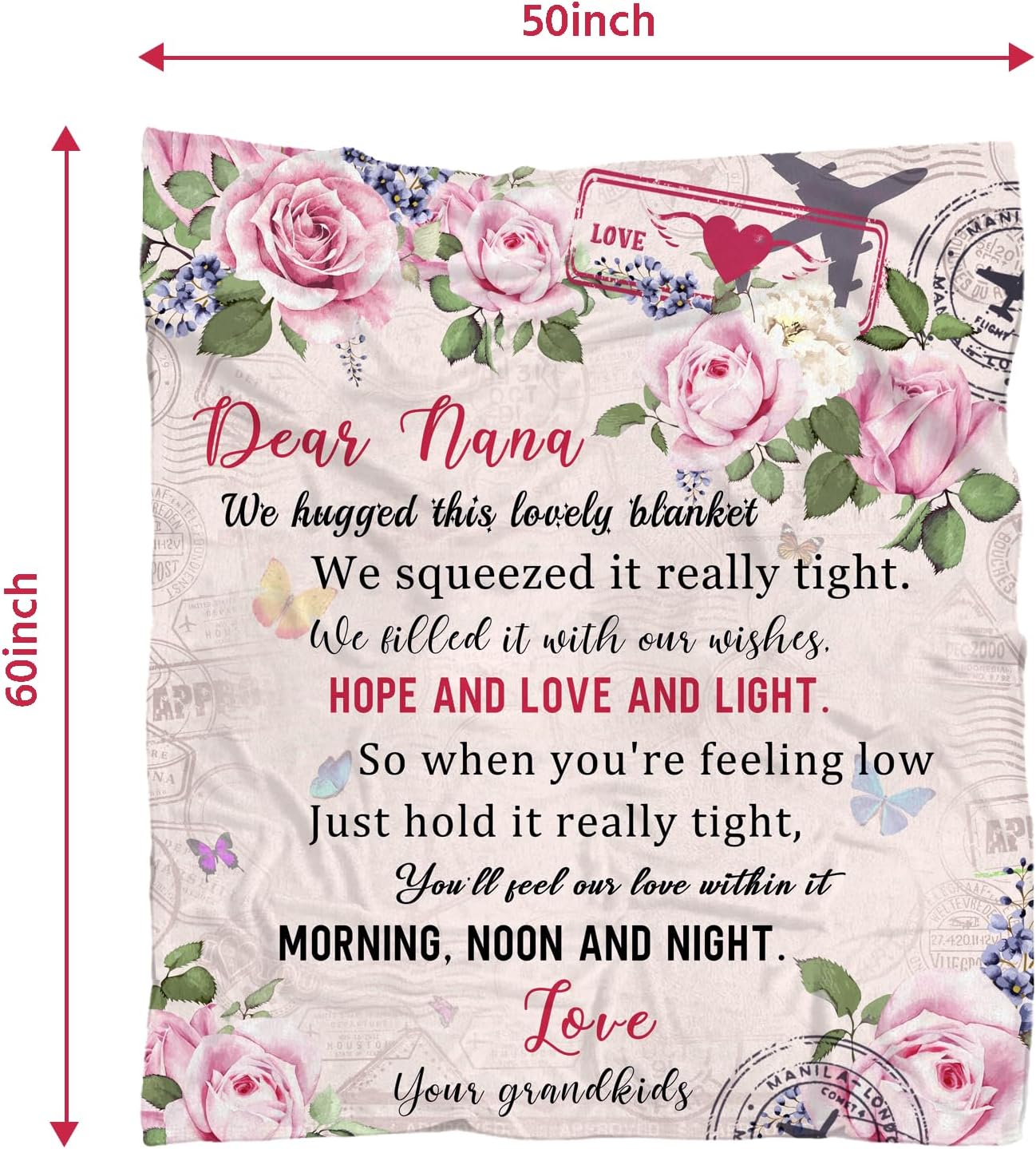 Best Grandma Blanket, Nana Throw Blanket 50" x 60", Grammy Gigi Granny Gifts Blanket from Granddkids, Birthday for Grandmother - Image 6