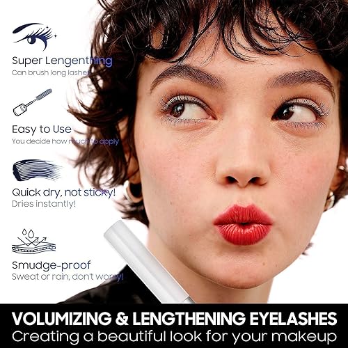 Tubing Mascara Black Volume And Length, Long-Lasting Waterproof Colored for Women Eye Makeup, Fast Dry Curling Lengthening Mascara Creates Charming Erelashes, Cruelty Free (Blue)(Blue)