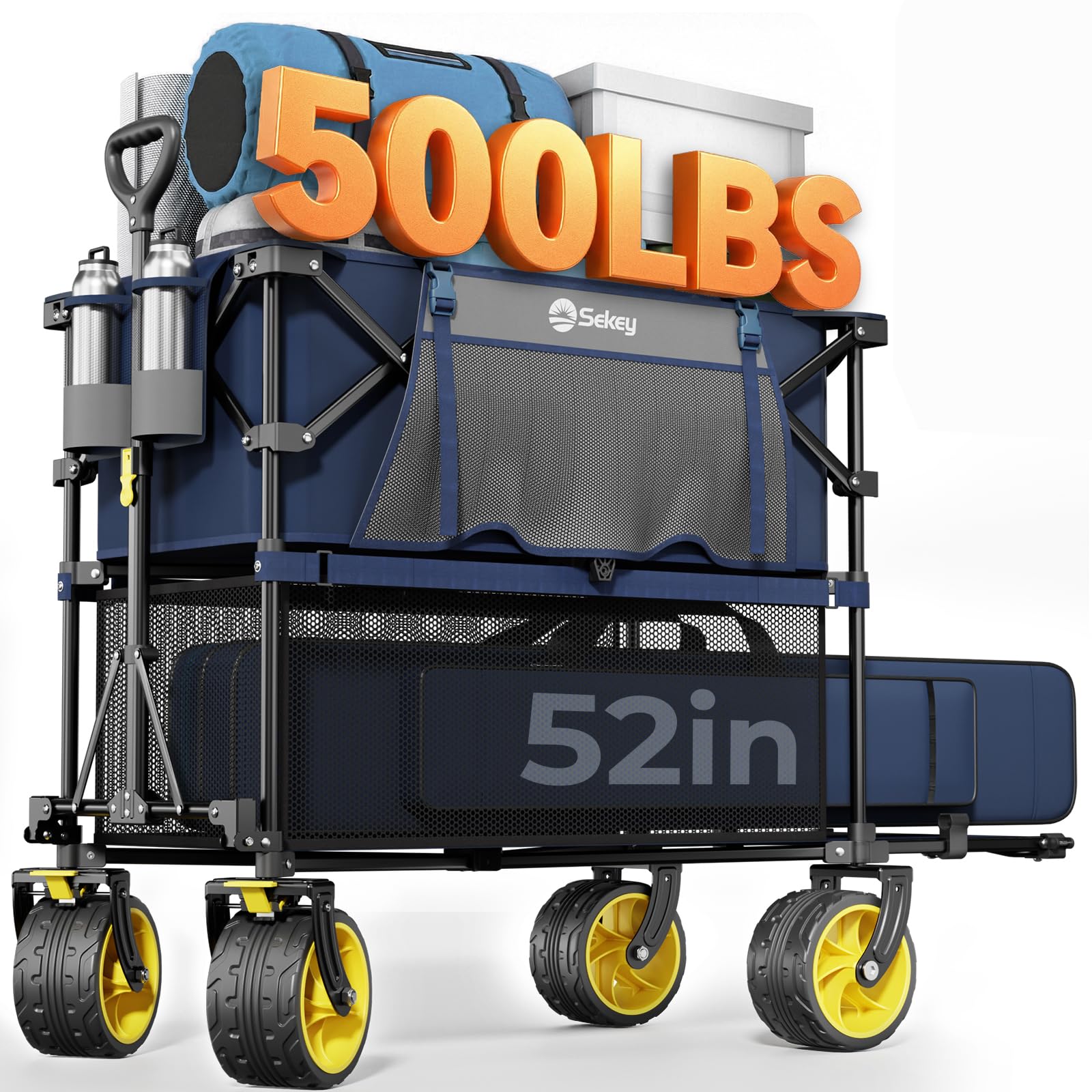 Sekey 400L Double-Decker Wagon, 500 lb Capacity, 50 in Extender Global Recycled Standard Global Recycled Standard Global Recycled Standard