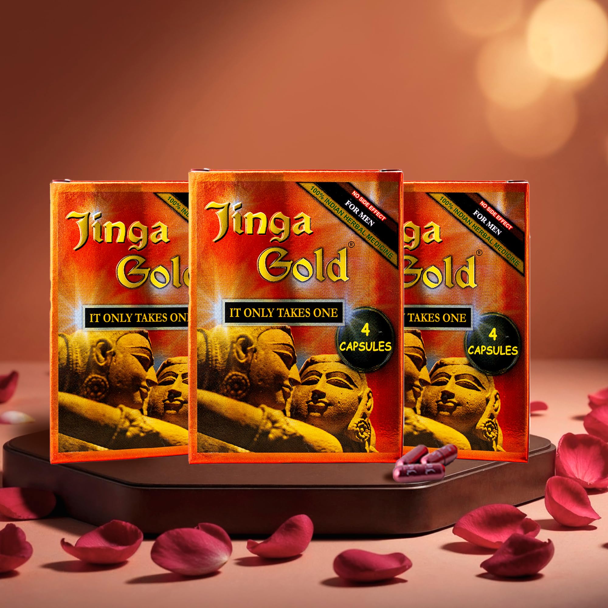 Jinga Gold Ayurvedic Capsules for Men – 12 Capsules (Pack of 3) | Energy, Stamina & Vitality Booster