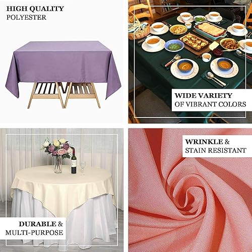 Miniatura 4 de Efavormart - Mantel cuadrado de poliéster de 70 pulgadas, color blanco